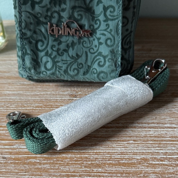 Kipling Crossbody Dark Green Floral Wallet - Picture 4 of 8